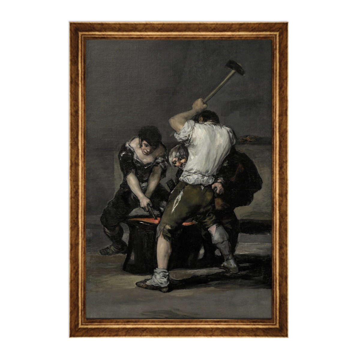 Tablou Inramat - Francisco Goya - The Forge, Rama Auriu, 60 x 90 cm