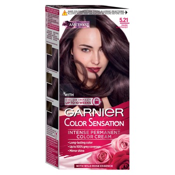 Vopsea de par permanenta cu amoniac Garnier Color Sensation 5.21 Ametist Inchis, 110 ml Vopsea de par permanenta cu amoniac Garnier Color Sensation 5.21 Ametist Inchis, 110 ml
