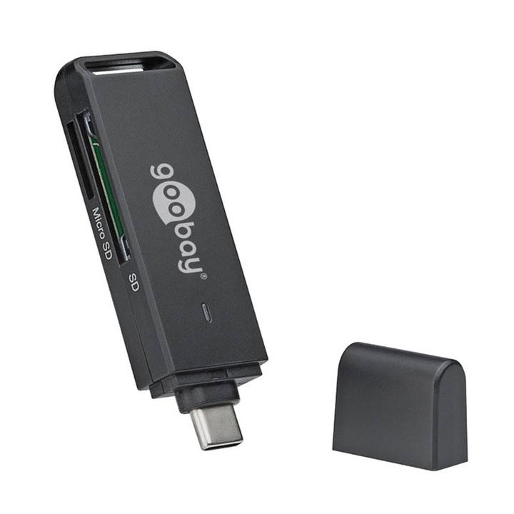 Cititor card reader USB 3.0 si USB TYPE C pentru SDXC SDHC MicroSD si SD Goobay 58261