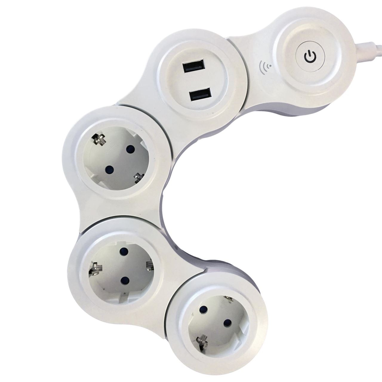 Prelungitor Home Smart NVH 03K/WIFI, 2xUSB, 3xSchuko, 1.4 m, articulat