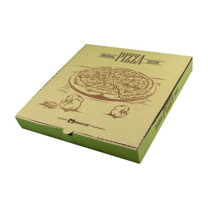 Комплект от 100 кутии за пица GENERIC MEGACART EXPERT, естествени, 620 x 620 x 40 mm