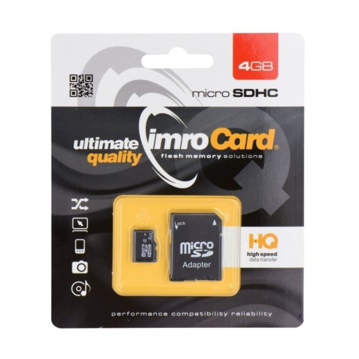 Карта памет Imro MicroSD 4GB Class 10 + Адаптер