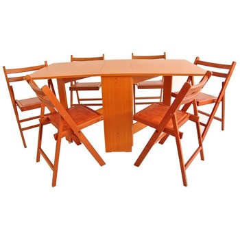 Set masa plianta Axon MD1 cires cu 6 scaune pliante tapitate Set masa plianta Axon MD1 cires cu 6 scaune pliante tapitate