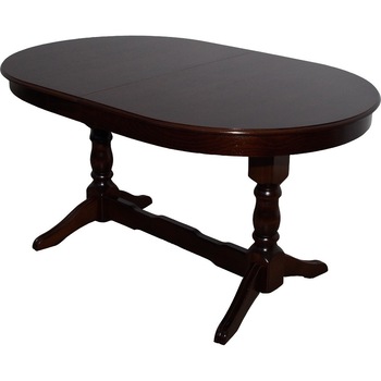 Masa extensibila ovala 8 persoane din lemn culoare inchisa Masa extensibila ovala 8 persoane din lemn culoare inchisa