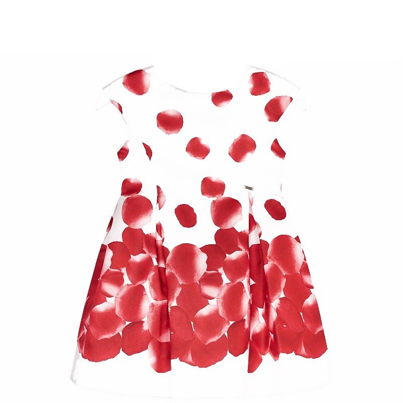 Rochie imprimeu petale fetita, Mayoral, 3918PV19RO, rosie, 8 ani