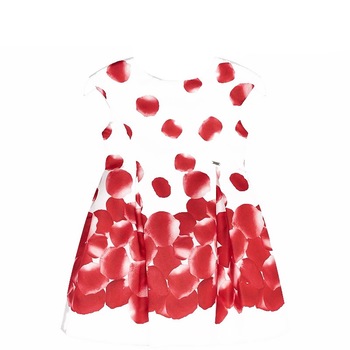 Rochie imprimeu petale fetita, Mayoral, 3918PV19RO, rosie, 8 ani Rochie imprimeu petale fetita, Mayoral, 3918PV19RO, rosie, 8 ani