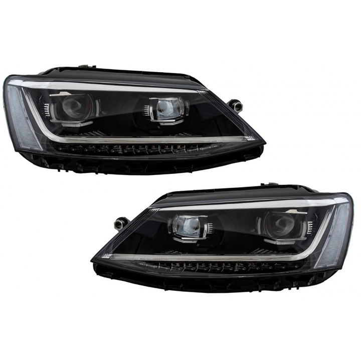 Faruri LED DRL compatibil cu VW Jetta Mk6 VI 2011-2017 Semnal Dinamic Secvential Xenon Matrix Design