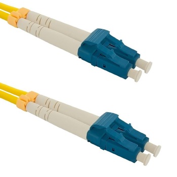 Cablu de retea din fibra optica cu conectare dubla pentru un singur mod , Qoltec , LC/UPC LC/UPC , G652D , 5m Cablu de retea din fibra optica cu conectare dubla pentru un singur mod , Qoltec , LC/UPC LC/UPC , G652D , 5m