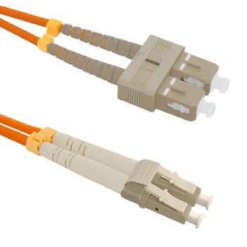 Cablu de retea din fibra optica multifunctional cu dubla conectare , Qoltec , SC/UPC LC/UPC , 50/125 , om2 , 3m Cablu de retea din fibra optica multifunctional cu dubla conectare , Qoltec , SC/UPC LC/UPC , 50/125 , om2 , 3m