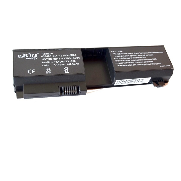 Батерия за лаптоп Li-Ion, Съвместима с HP Pavilion TX1000 TX2000 TX2500 TouchSmart TX2 HS, 4400 mAh, 4 клетки