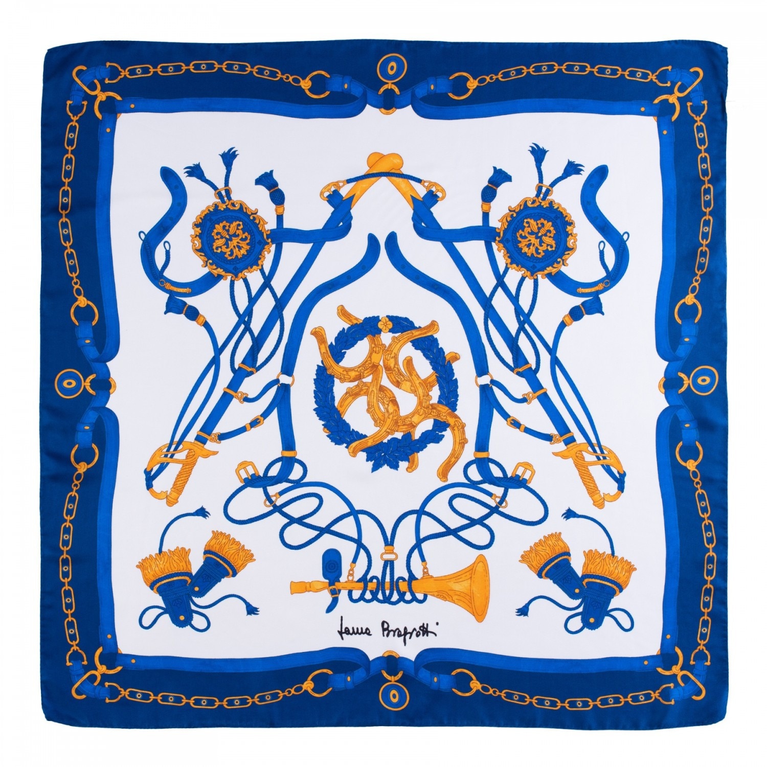 Esarfa matase twill Loveday navy