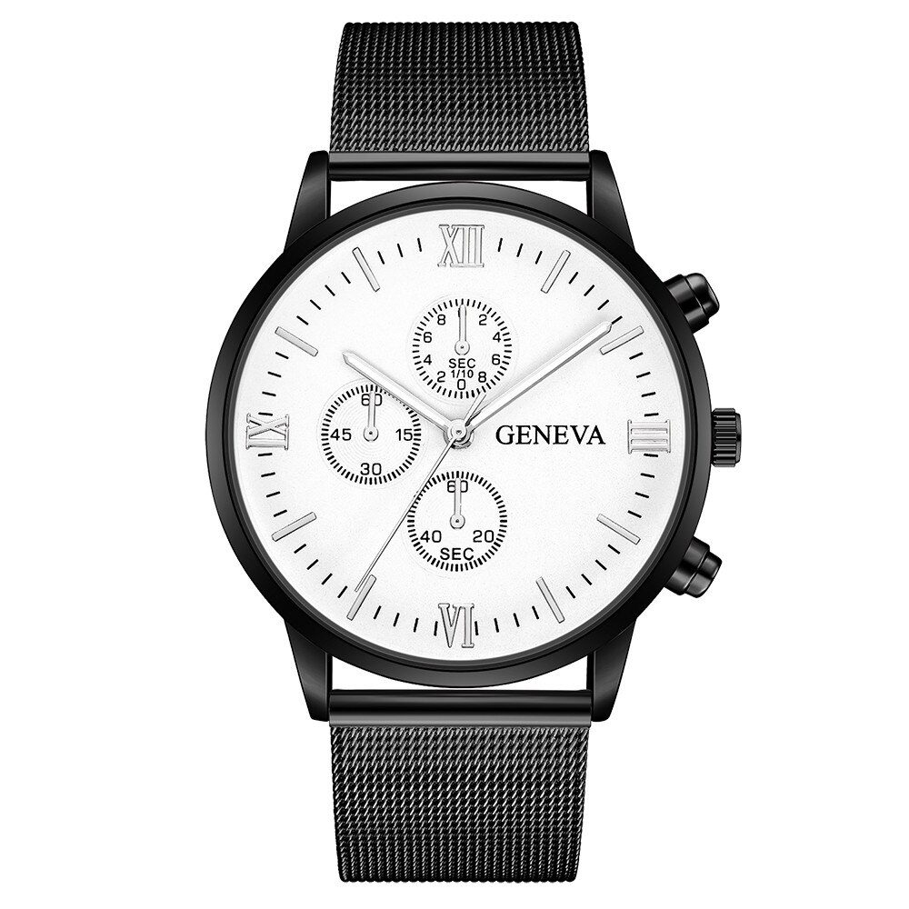 Ceas dama elegant Geneva Bryony, alb, cifre silver