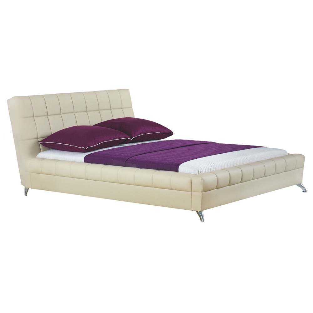 Pat cu somiera Axon Bonita Bej piele ecologica 160x200