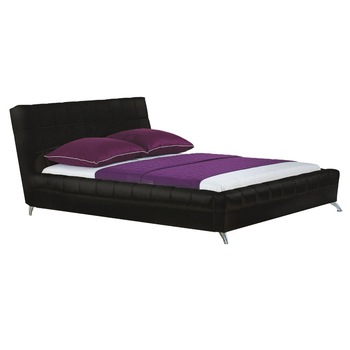 Pat cu somiera Axon Bonita Negru piele ecologica 160x200 Pat cu somiera Axon Bonita Negru piele ecologica 160x200