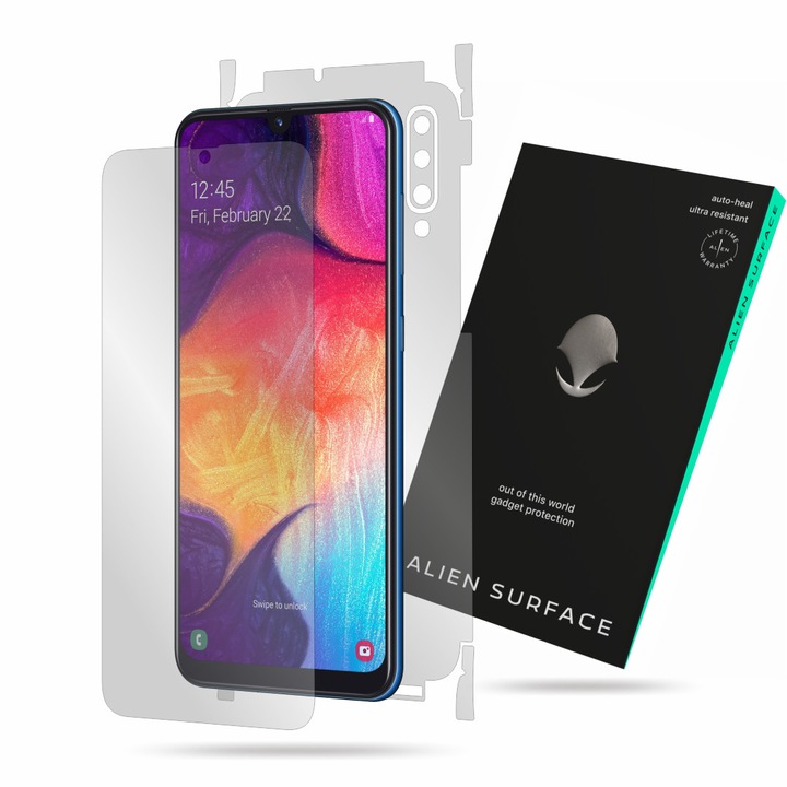 Alien Surface fólia, Samsung Galaxy A50 kompatibilis, képernyővédő, hátlap, oldal