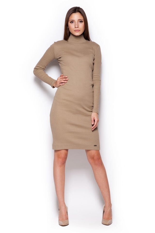 Rochie de zi model 44241 Figl , bej, S