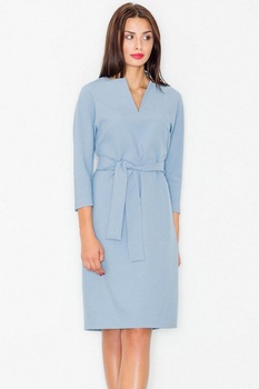 Rochie de zi model 77107 Figl , Albastru, L Rochie de zi model 77107 Figl , Albastru, L