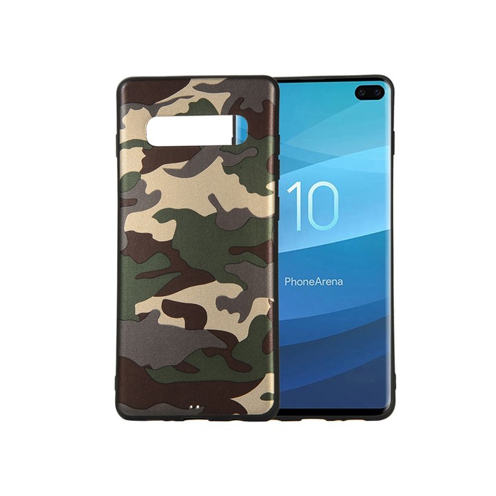 Силиконов Гръб Case-M за Samsung Galaxy S10 Plus , Зелен камуфлаж