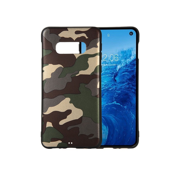 Силиконов Гръб Case-M за Samsung Galaxy S10e , Зелен камуфлаж