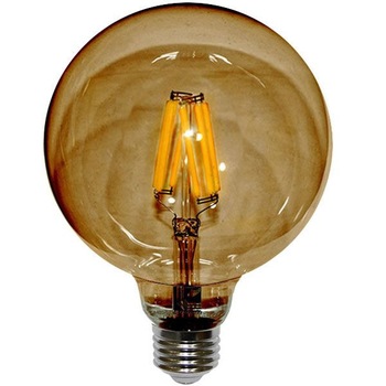 Bec ornament LED glob auriu vintage, E27, 95mm, 6W, lumina calda, dimabil Bec ornament LED glob auriu vintage, E27, 95mm, 6W, lumina calda, dimabil