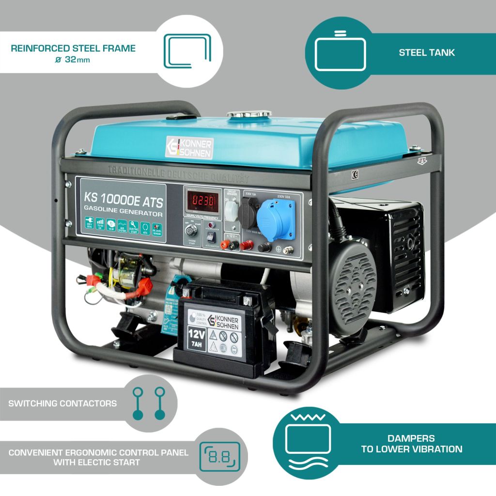 Generator curent profesional cu automatizare Könner&Söhnen KS10000E ATS ...