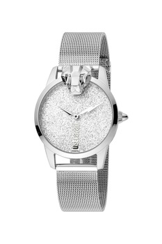 JUST CAVALLI, Ceas cu o bratara metalica cu aspect de plasa, Argintiu JUST CAVALLI, Ceas cu o bratara metalica cu aspect de plasa, Argintiu