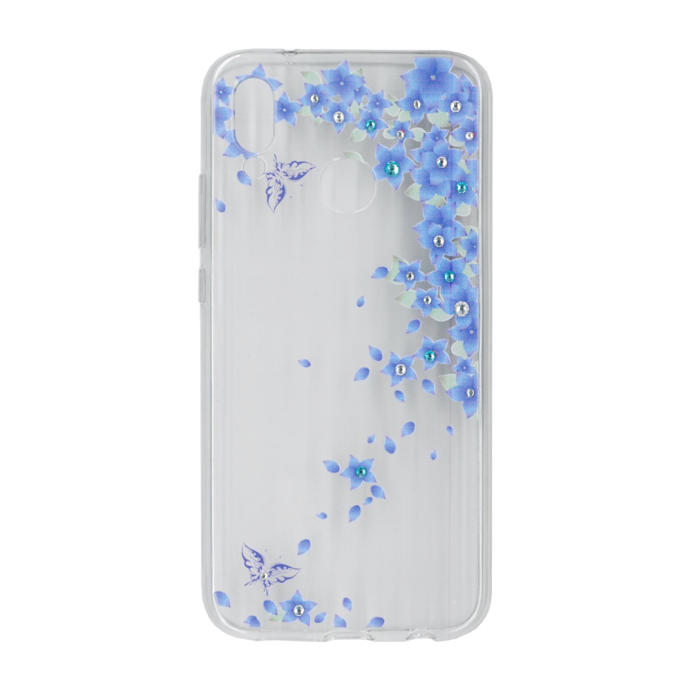 Husa silicon motiv floral si cristal, pentru Huawei P20 lite- Eurocell M3