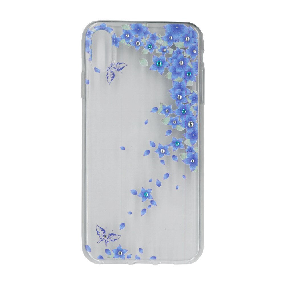 Husa silicon motiv floral si cristal, pentru iPhone Xs Max - Eurocell M3