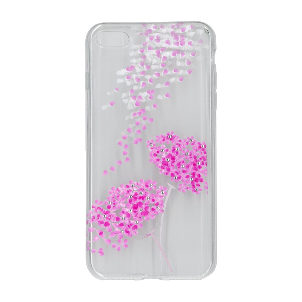 Husa silicon motiv floral si cristal, pentru iPhone 7/8 Plus- Eurocell M4