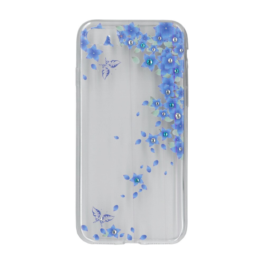 Husa silicon motiv floral si cristal, pentru iPhone 7/8 - Eurocell M3