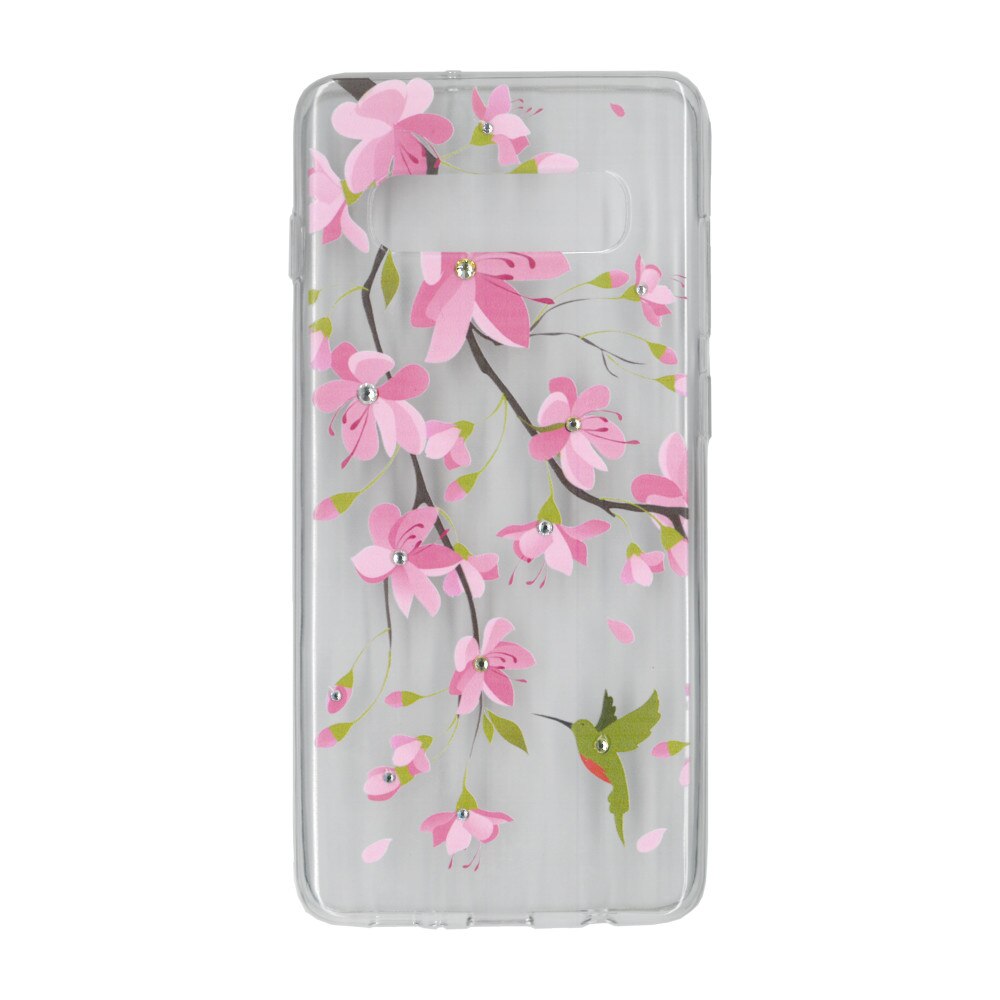 Husa silicon motiv floral si cristal, pentru Samsung Galaxy S10 plus - Eurocell M2