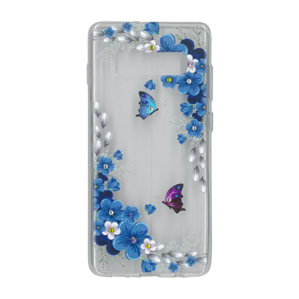 Husa silicon motiv floral si cristal, pentru Samsung Galaxy S10 plus - Eurocell M1