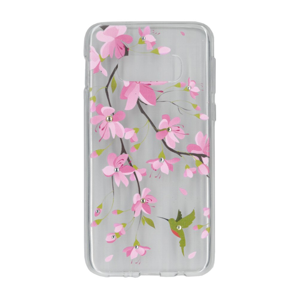 Husa silicon motiv floral si cristal, pentru Samsung Galaxy S10e - Eurocell M2