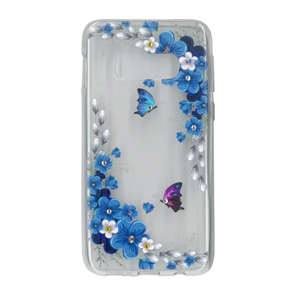Husa silicon motiv floral si cristal, pentru Samsung Galaxy S10e - Eurocell M1