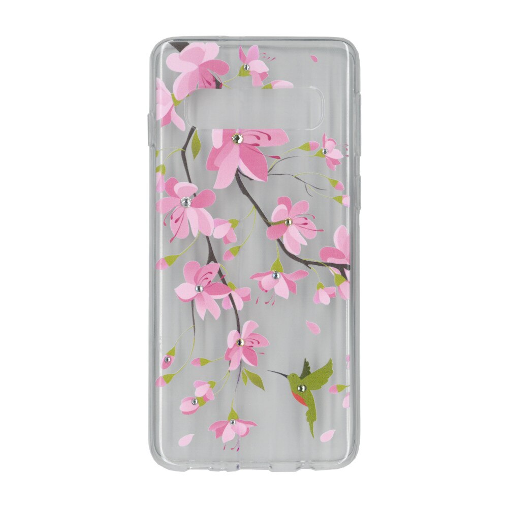 Husa silicon motiv floral si cristal, pentru Samsung Galaxy S10 - Eurocell M2