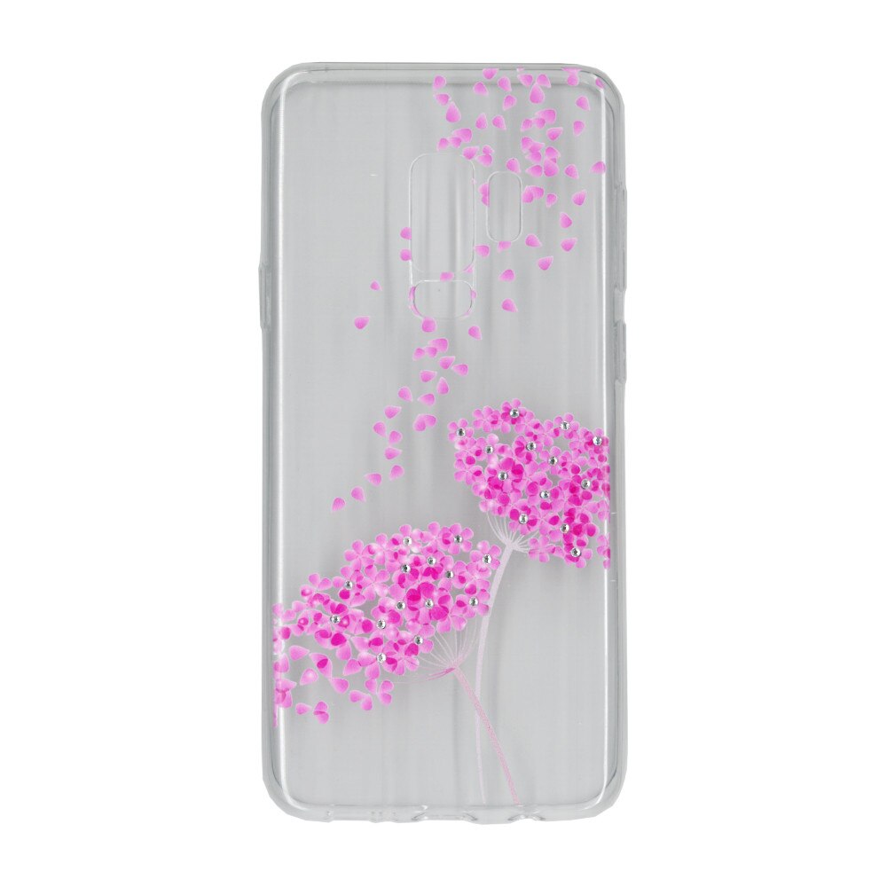 Husa silicon motiv floral si cristal, pentru Samsung Galaxy S9 plus - Eurocell M4