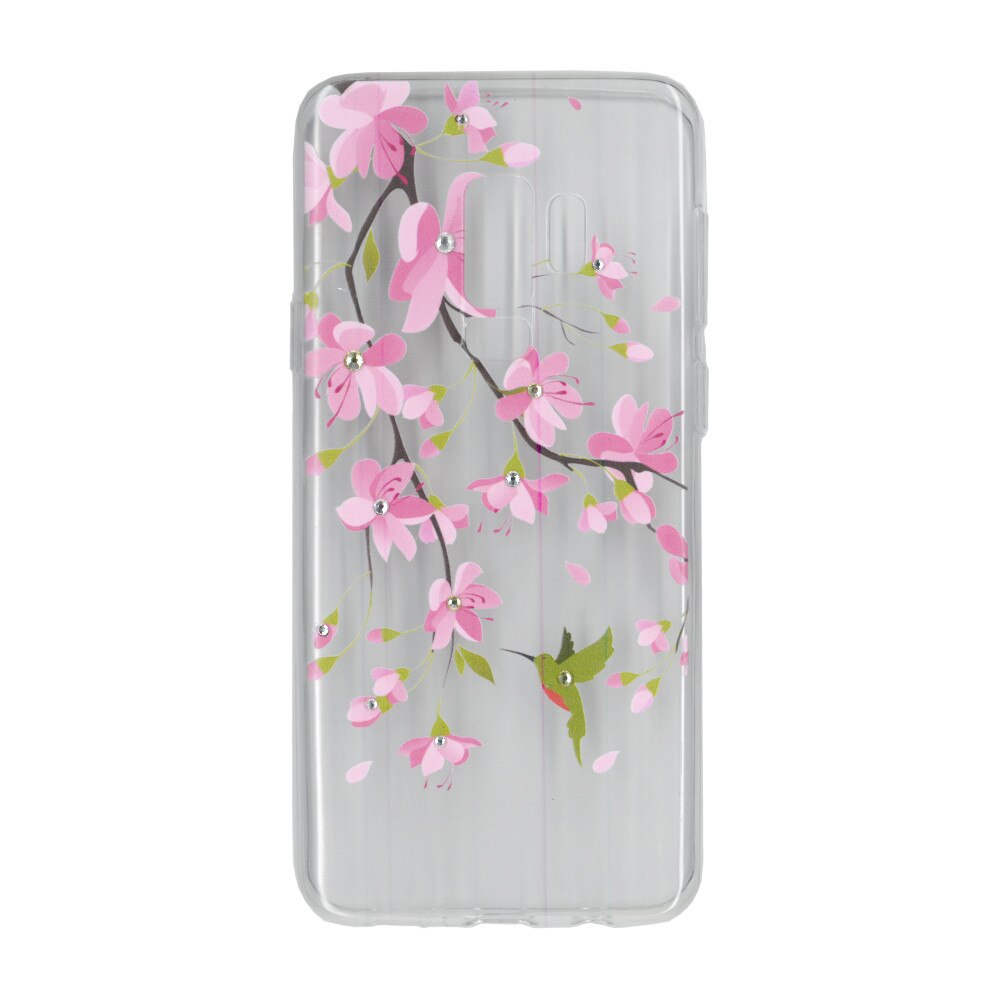 Husa silicon motiv floral si cristal, pentru Samsung Galaxy S9 plus - Eurocell M2