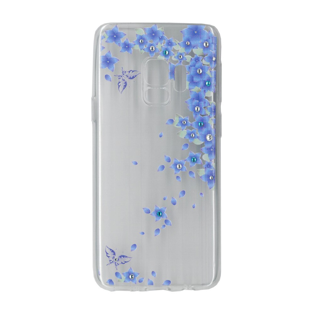 Husa silicon motiv floral si cristal, pentru Samsung Galaxy S9 - Eurocell M3
