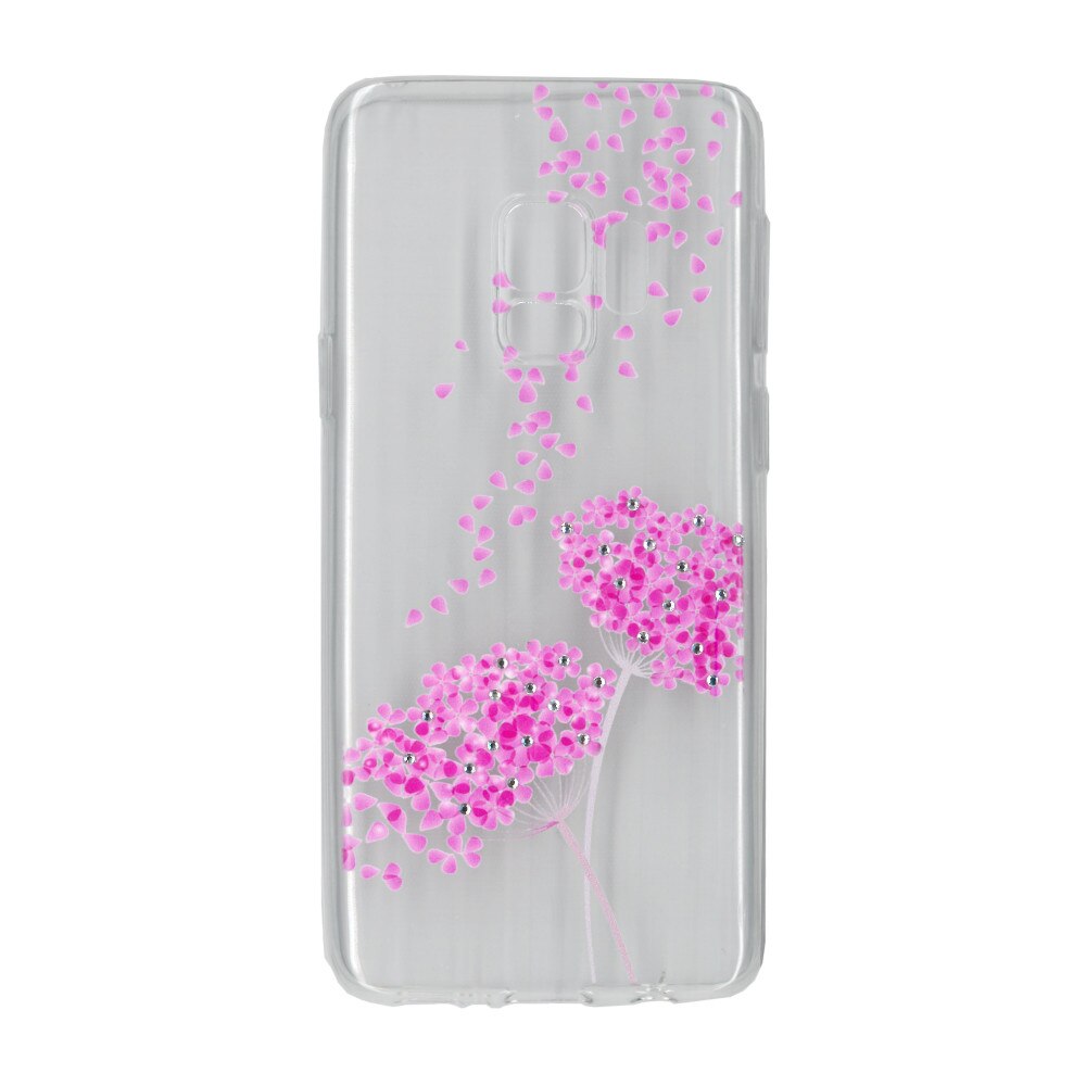 Husa silicon motiv floral si cristal, pentru Samsung Galaxy S9 - Eurocell M4