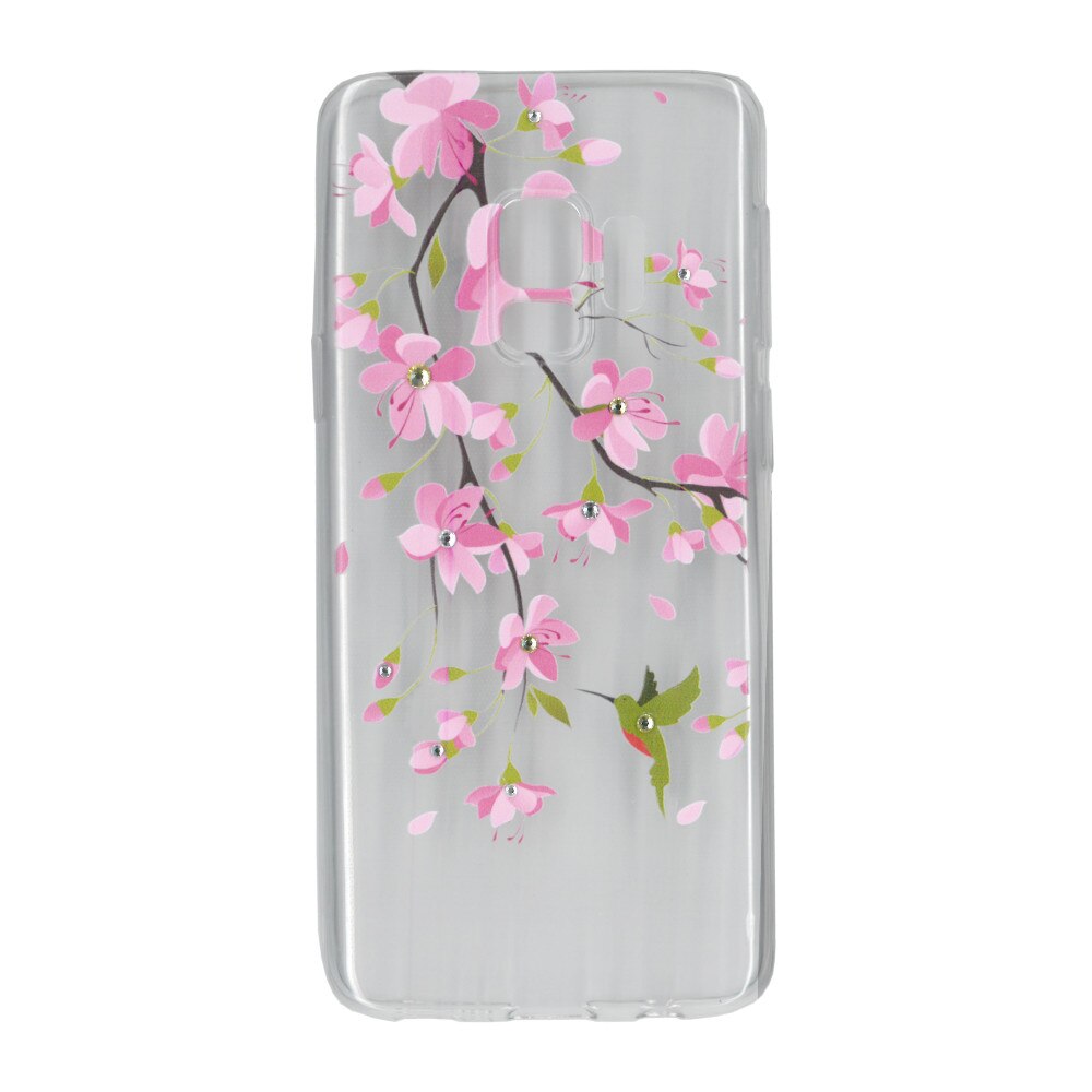 Husa silicon motiv floral si cristal, pentru Samsung Galaxy S9 - Eurocell M2