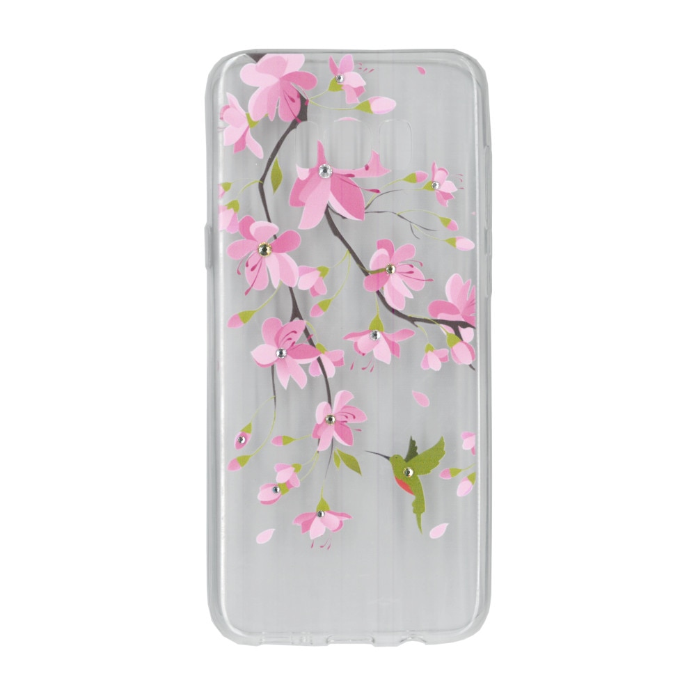Husa silicon motiv floral si cristal, pentru Samsung Galaxy S8 plus - Eurocell M2