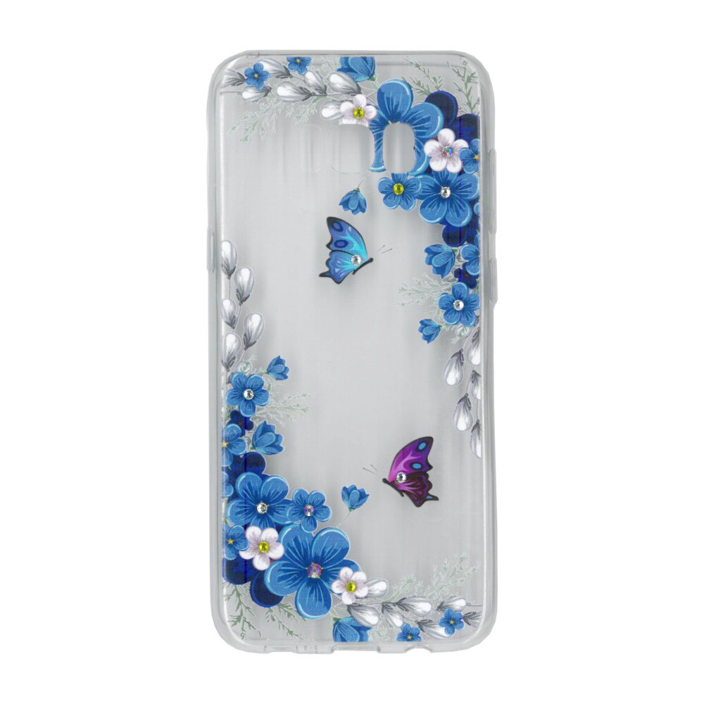 Husa silicon motiv floral si cristal, pentru Samsung Galaxy S8 plus - Eurocell M1