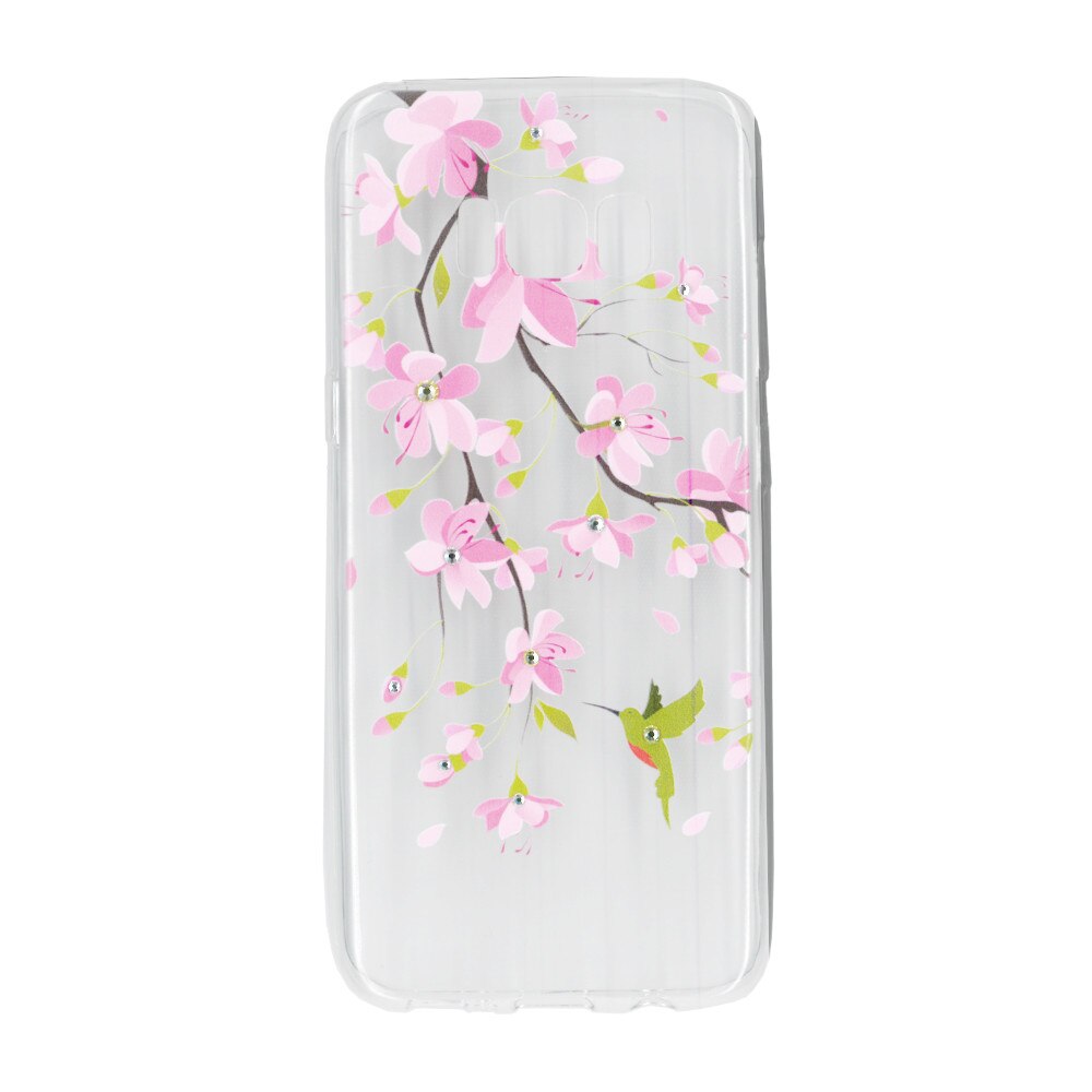 Husa silicon motiv floral si cristal, pentru Samsung Galaxy S8 - Eurocell M2