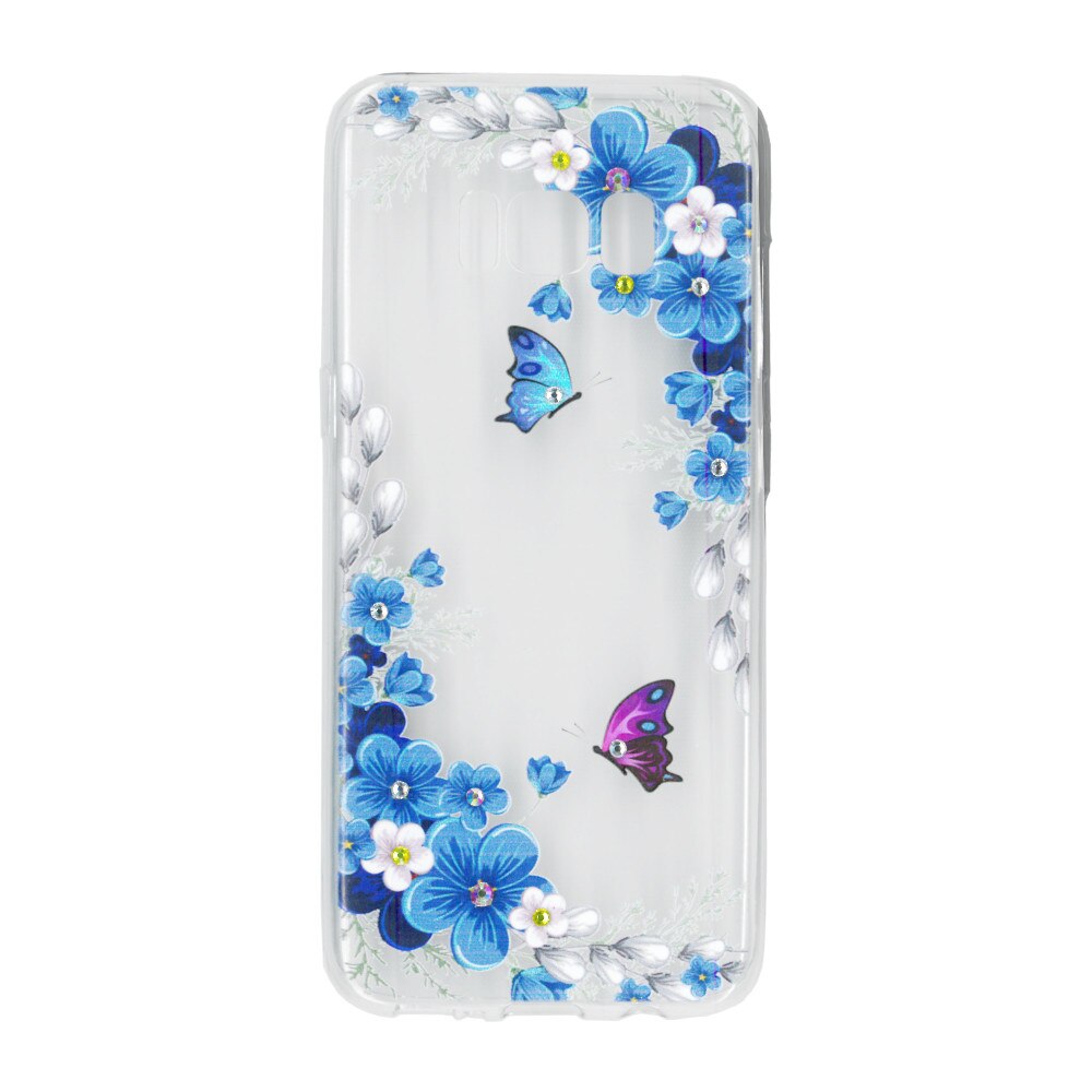 Husa silicon motiv floral si cristal, pentru Samsung Galaxy S8 - Eurocell M1