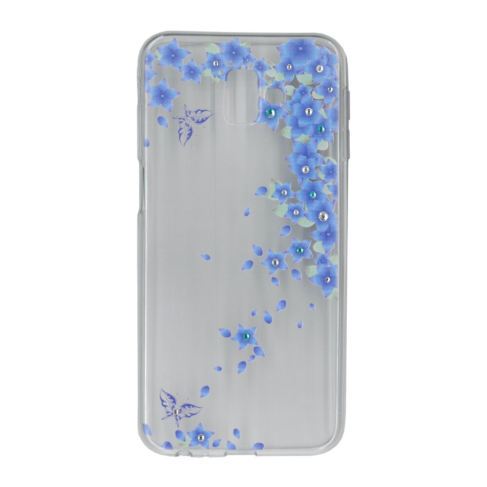 Husa silicon motiv floral si cristal, pentru Samsung Galaxy J6 Plus (2018) - Eurocell M3