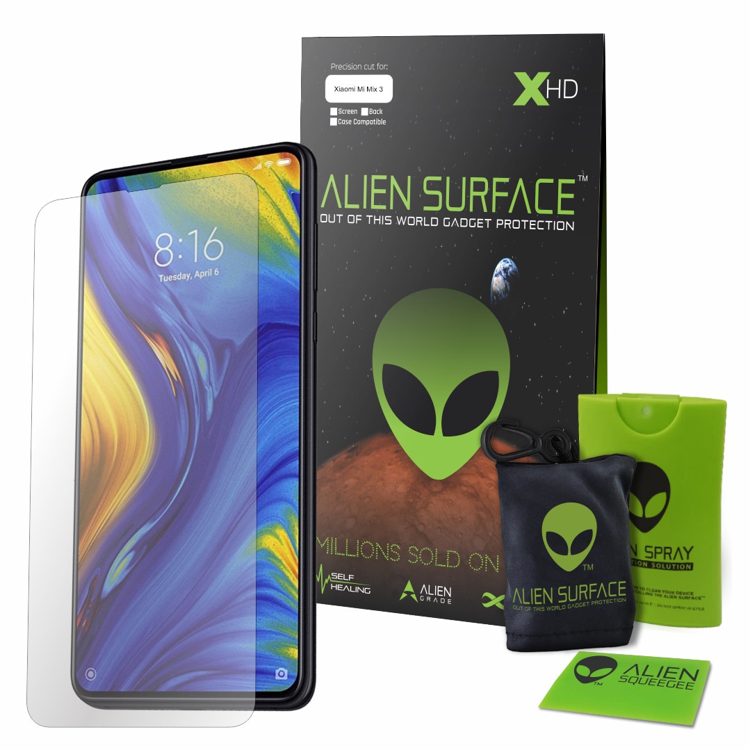 Folie Alien Surface HD, Xiaomi Mi Mix 3, protectie ecran + Alien Fiber cadou