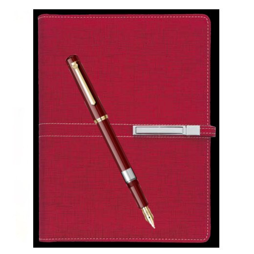 Stilou 419 Scrikss burgundy cu agenda A5