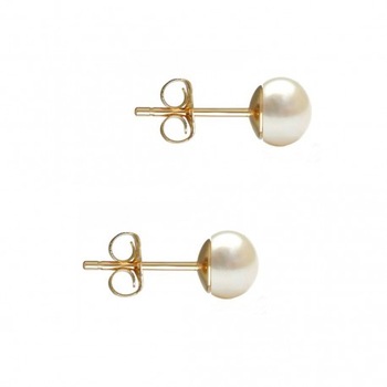 Cercei din Aur cu Perle Naturale Albe de 2-3 mm Cercei din Aur cu Perle Naturale Albe de 2-3 mm