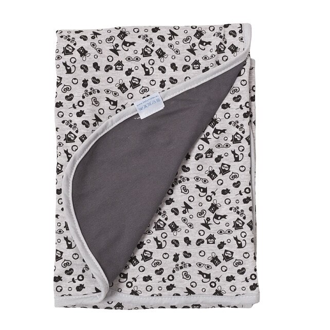 Patura de vara din bumbac 75x100 Ines Grey/Black