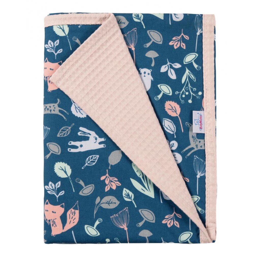 Paturica cu doua fete din bumbac 75x100 cm Prestige Blue 02